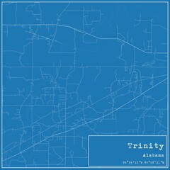 Blueprint US city map of Trinity, Alabama.