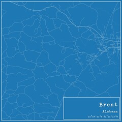 Blueprint US city map of Brent, Alabama.