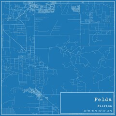 Fototapeta premium Blueprint US city map of Felda, Florida.