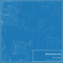 Fototapeta premium Blueprint US city map of Sarasota, Florida.