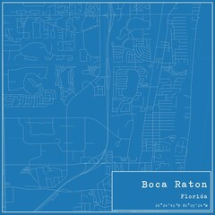 Fototapeta premium Blueprint US city map of Boca Raton, Florida.