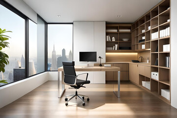 modern office interior with furniture
