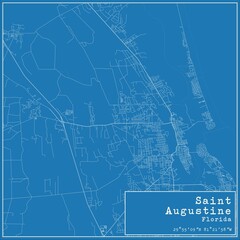 Blueprint US city map of Saint Augustine, Florida.