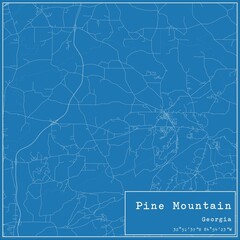 Blueprint US city map of Pine Mountain, Georgia.