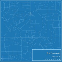 Blueprint US city map of Rebecca, Georgia.
