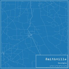 Blueprint US city map of Smithville, Georgia.