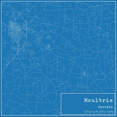 Fototapeta premium Blueprint US city map of Moultrie, Georgia.