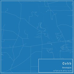 Blueprint US city map of Cobb, Georgia.