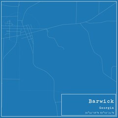 Blueprint US city map of Barwick, Georgia.