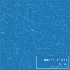Blueprint US city map of Buena Vista, Georgia.