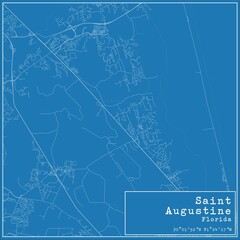 Blueprint US city map of Saint Augustine, Florida.