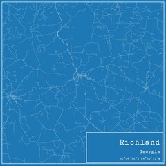 Blueprint US city map of Richland, Georgia.
