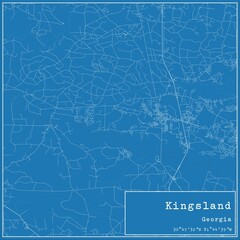 Blueprint US city map of Kingsland, Georgia.