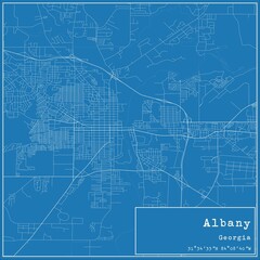 Blueprint US city map of Albany, Georgia. - obrazy, fototapety, plakaty