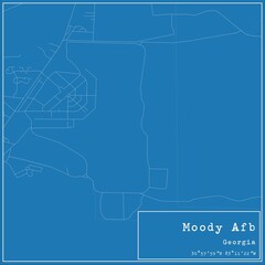 Blueprint US city map of Moody Afb, Georgia.