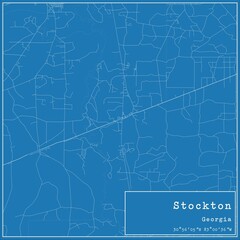 Blueprint US city map of Stockton, Georgia.