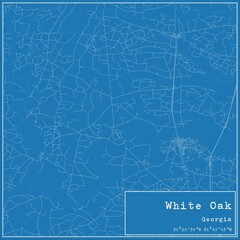 Blueprint US city map of White Oak, Georgia.