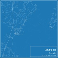 Blueprint US city map of Darien, Georgia.