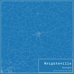 Blueprint US city map of Wrightsville, Georgia.