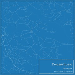 Blueprint US city map of Toomsboro, Georgia.