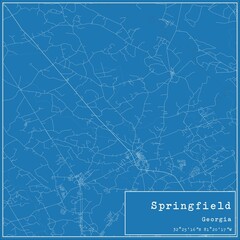 Blueprint US city map of Springfield, Georgia.