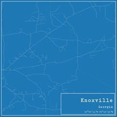 Obraz premium Blueprint US city map of Knoxville, Georgia.