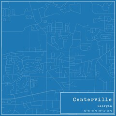 Blueprint US city map of Centerville, Georgia.