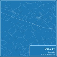 Blueprint US city map of Dudley, Georgia.