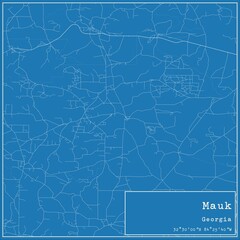 Blueprint US city map of Mauk, Georgia.