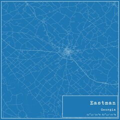 Blueprint US city map of Eastman, Georgia.