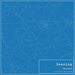 Blueprint US city map of Dearing, Georgia.