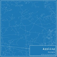 Blueprint US city map of Appling, Georgia.