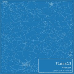 Blueprint US city map of Tignall, Georgia. © Rezona