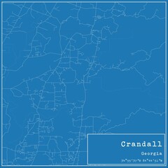 Blueprint US city map of Crandall, Georgia.