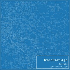 Blueprint US city map of Stockbridge, Georgia.