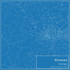 Blueprint US city map of Newnan, Georgia. - obrazy, fototapety, plakaty