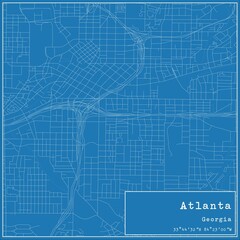 Fototapeta premium Blueprint US city map of Atlanta, Georgia.