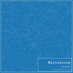 Blueprint US city map of Whitesburg, Georgia.