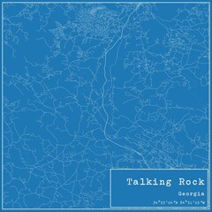 Blueprint US city map of Talking Rock, Georgia.