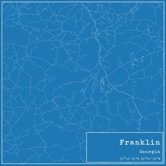 Blueprint US city map of Franklin, Georgia.