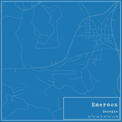 Blueprint US city map of Emerson, Georgia.
