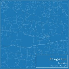 Blueprint US city map of Kingston, Georgia.