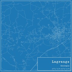 Fototapeta premium Blueprint US city map of Lagrange, Georgia.