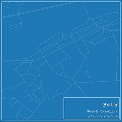 Fototapeta premium Blueprint US city map of Bath, South Carolina.