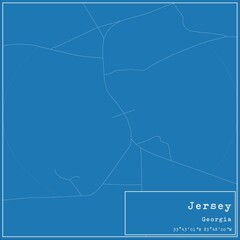 Blueprint US city map of Jersey, Georgia.