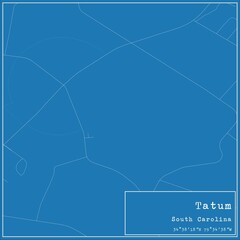 Blueprint US city map of Tatum, South Carolina.