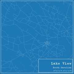 Blueprint US city map of Lake View, South Carolina.