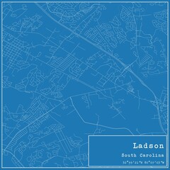 Blueprint US city map of Ladson, South Carolina.