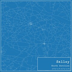 Blueprint US city map of Salley, South Carolina.
