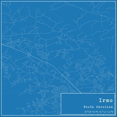 Blueprint US city map of Irmo, South Carolina.